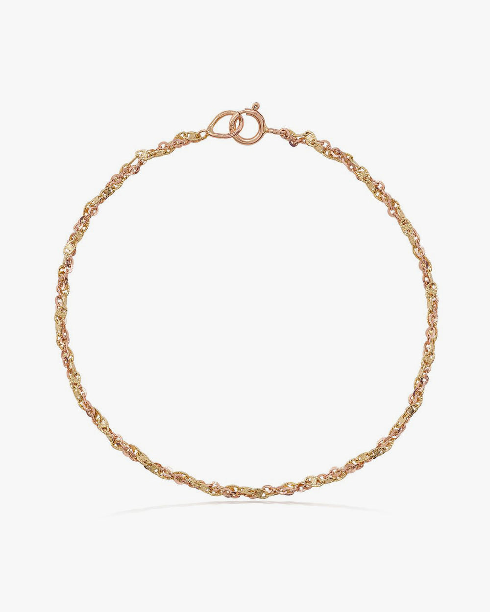 Bracciale Treccia Oro Giallo e Rosa