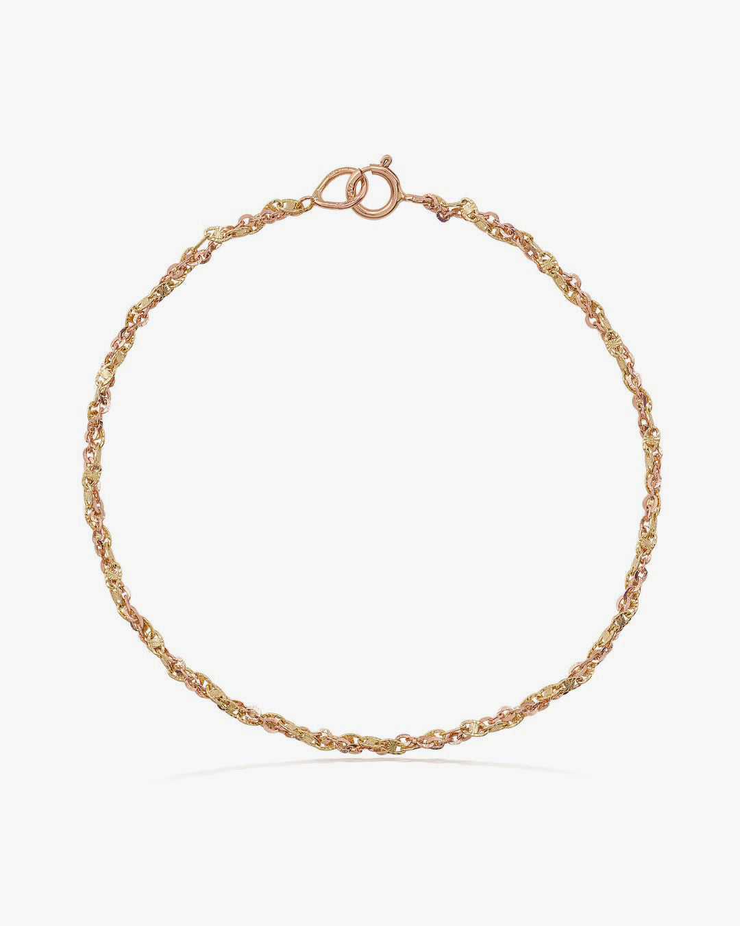 Bracciale Treccia Oro Giallo e Rosa