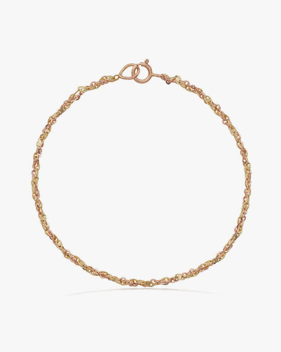 Bracciale Treccia Oro Giallo e Rosa