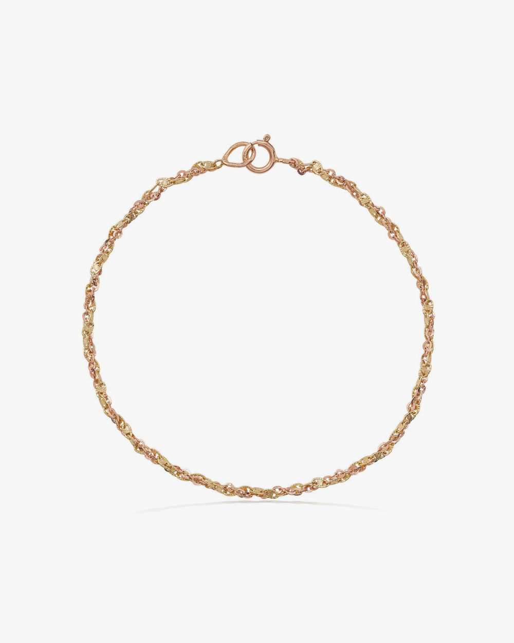 Bracciale Treccia Oro Giallo e Rosa
