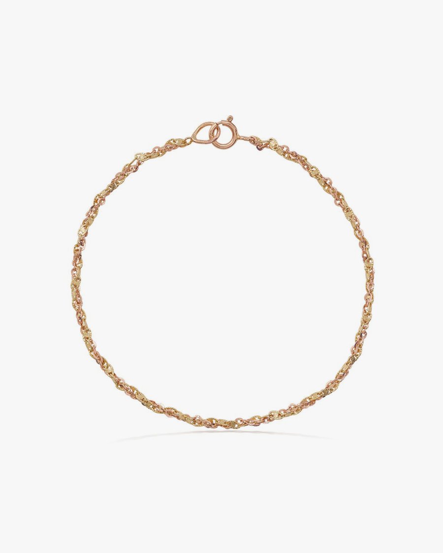 Bracciale Treccia Oro Giallo e Rosa