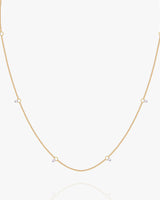 Collana Un Filo Di Luce Briolette 6 Diamanti Bianchi